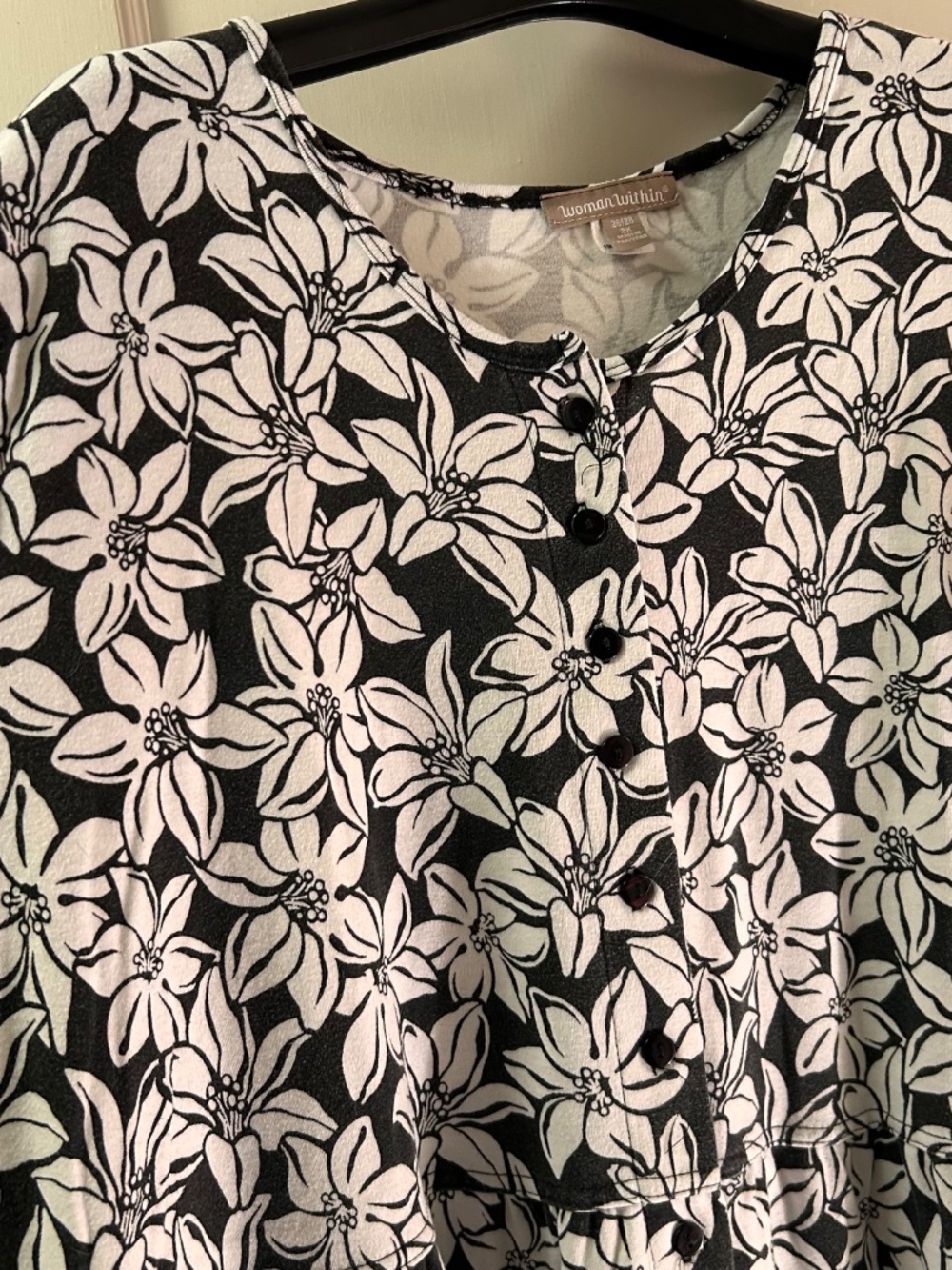 Women Within Short Sleeve Cotton Floral Long Dress with Pockets Size 2X - Picture 6 of 6